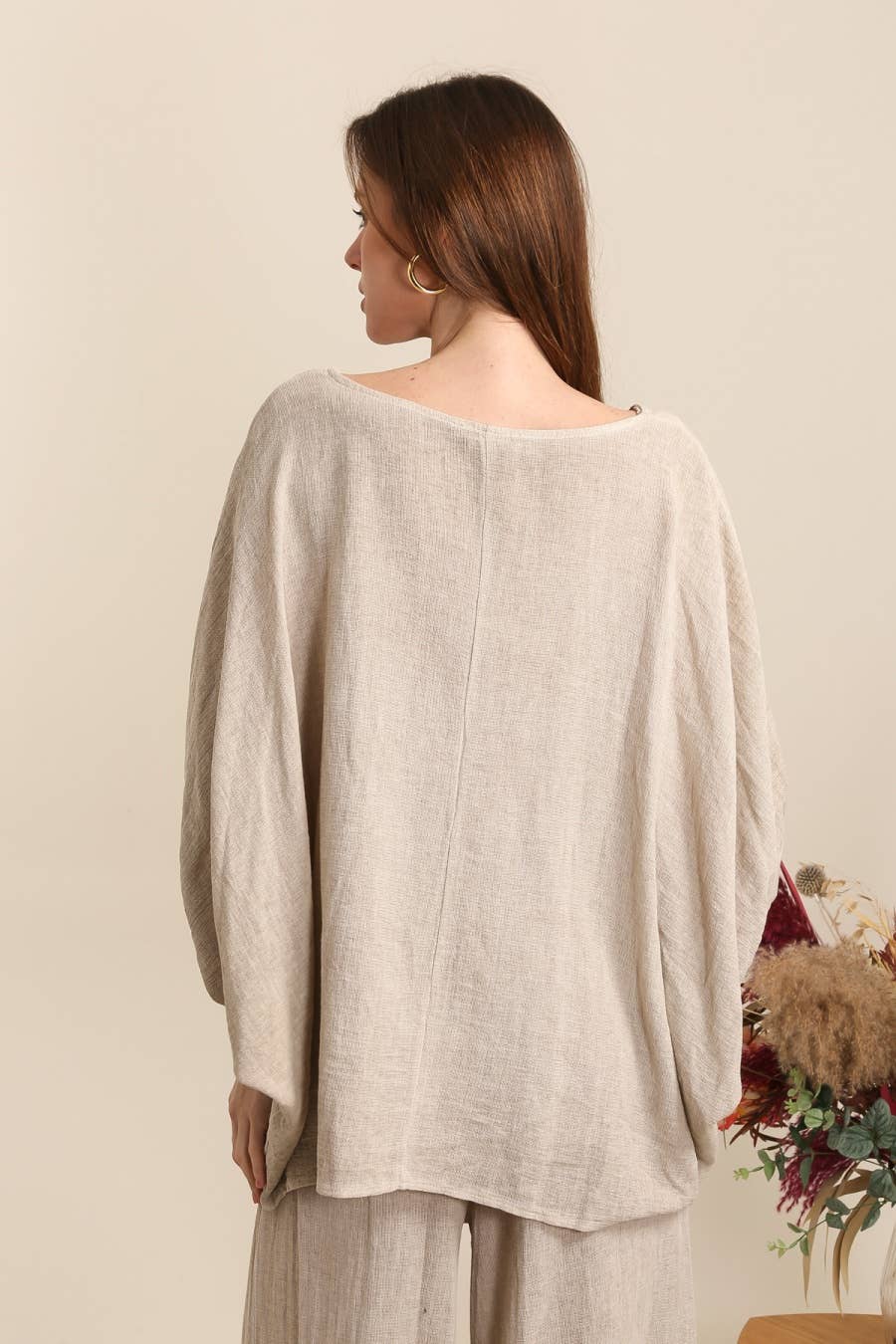 Blouse in 50% linen and 50% cotton