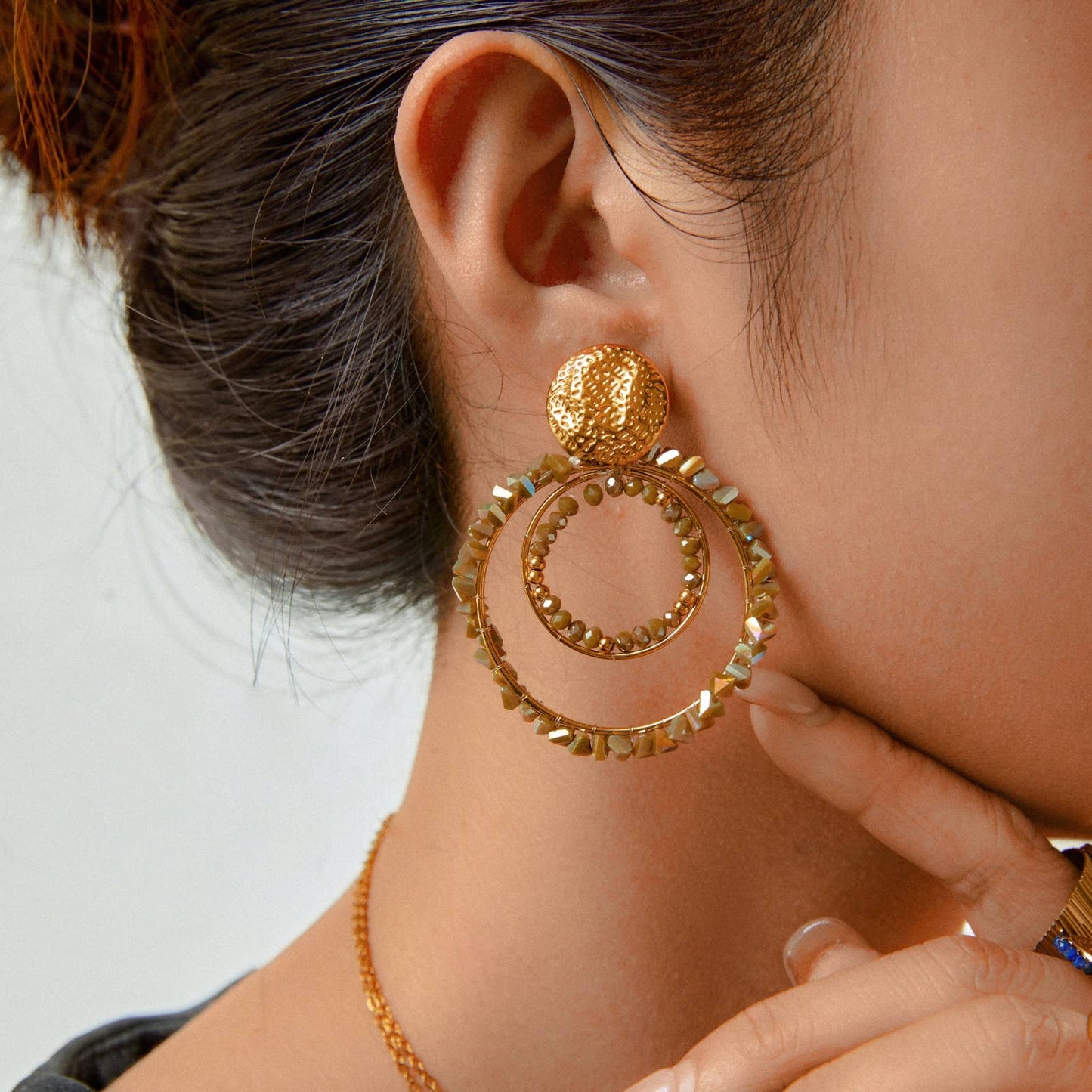 Circle dangling earrings - Esther