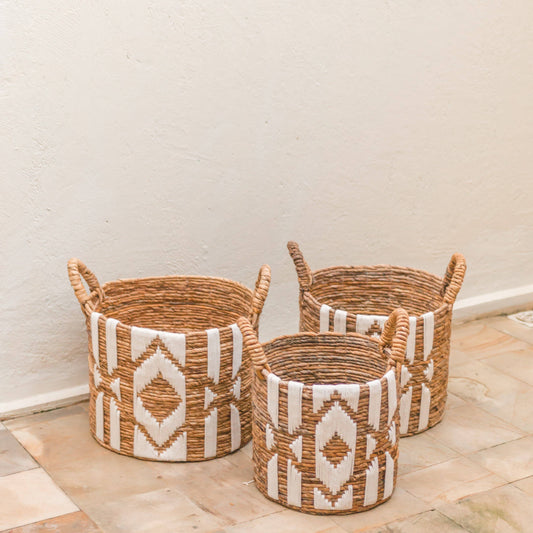 Set de 3 cestas tipo bohemio