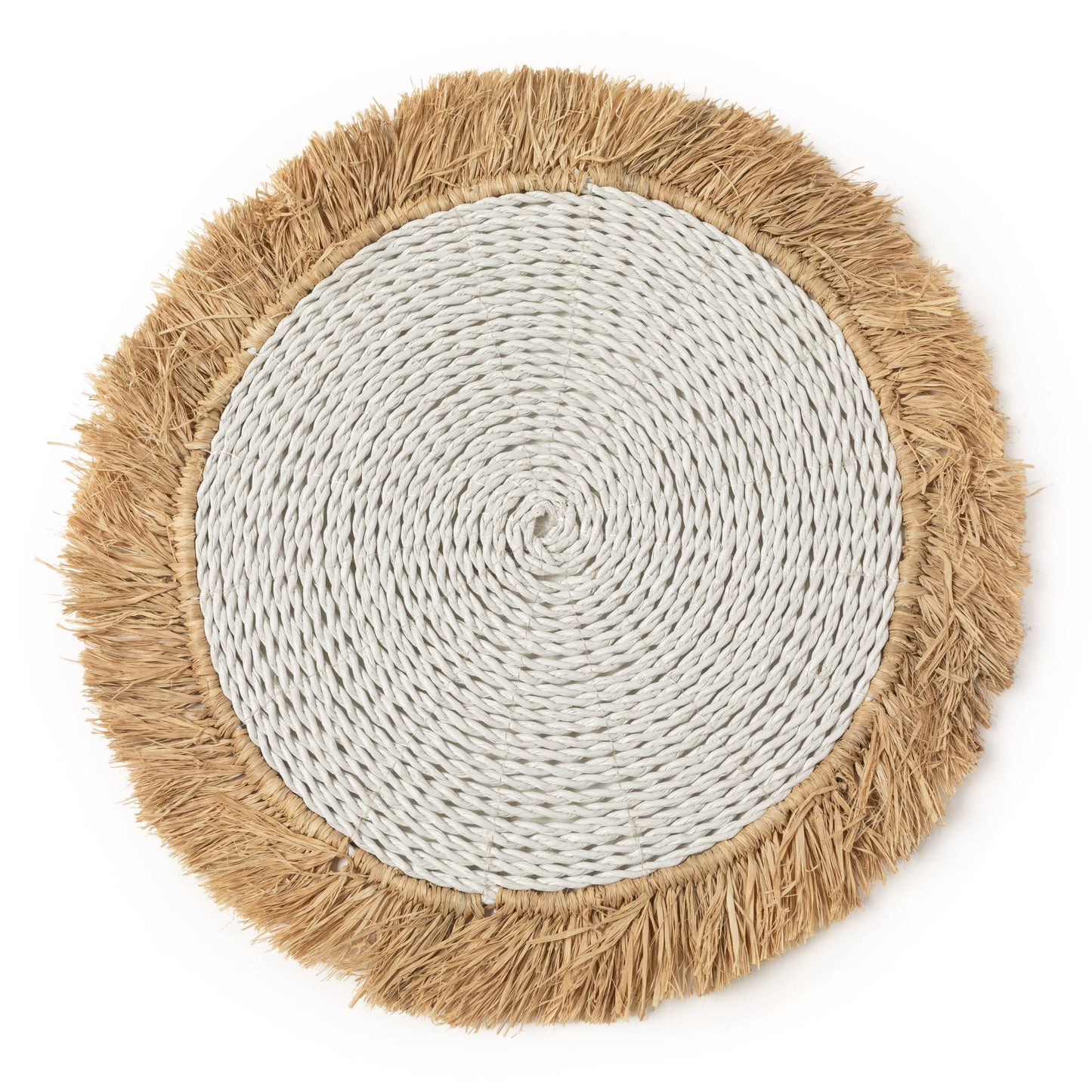 Mantel individual de rafia Seagrass, blanco natural