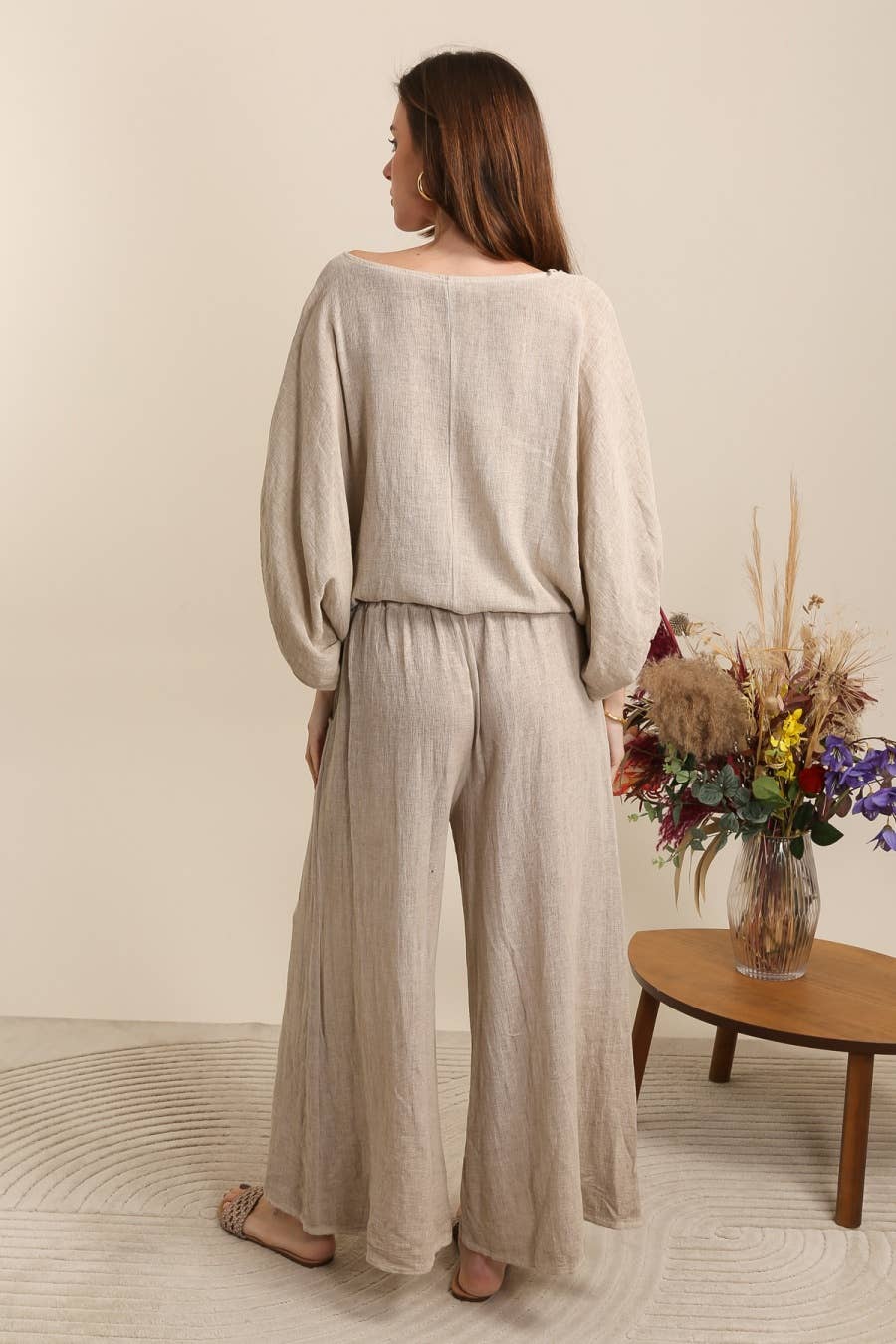 Pants in 50% cotton 50% linen