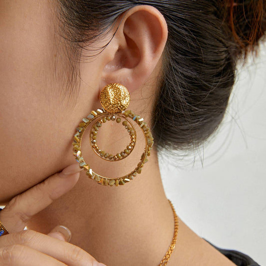 Circle dangling earrings - Esther