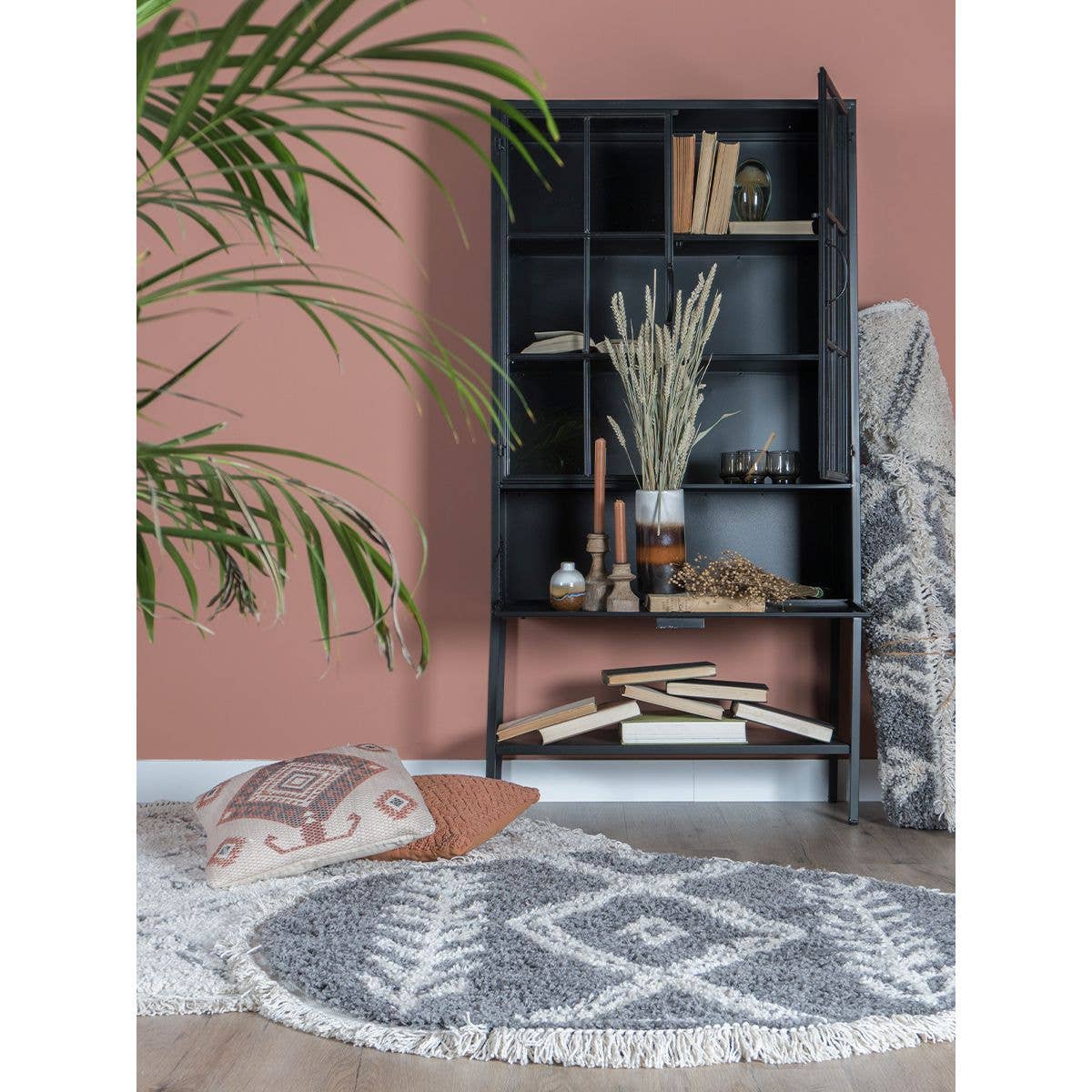 Round gray Rabat rug ø120 cm