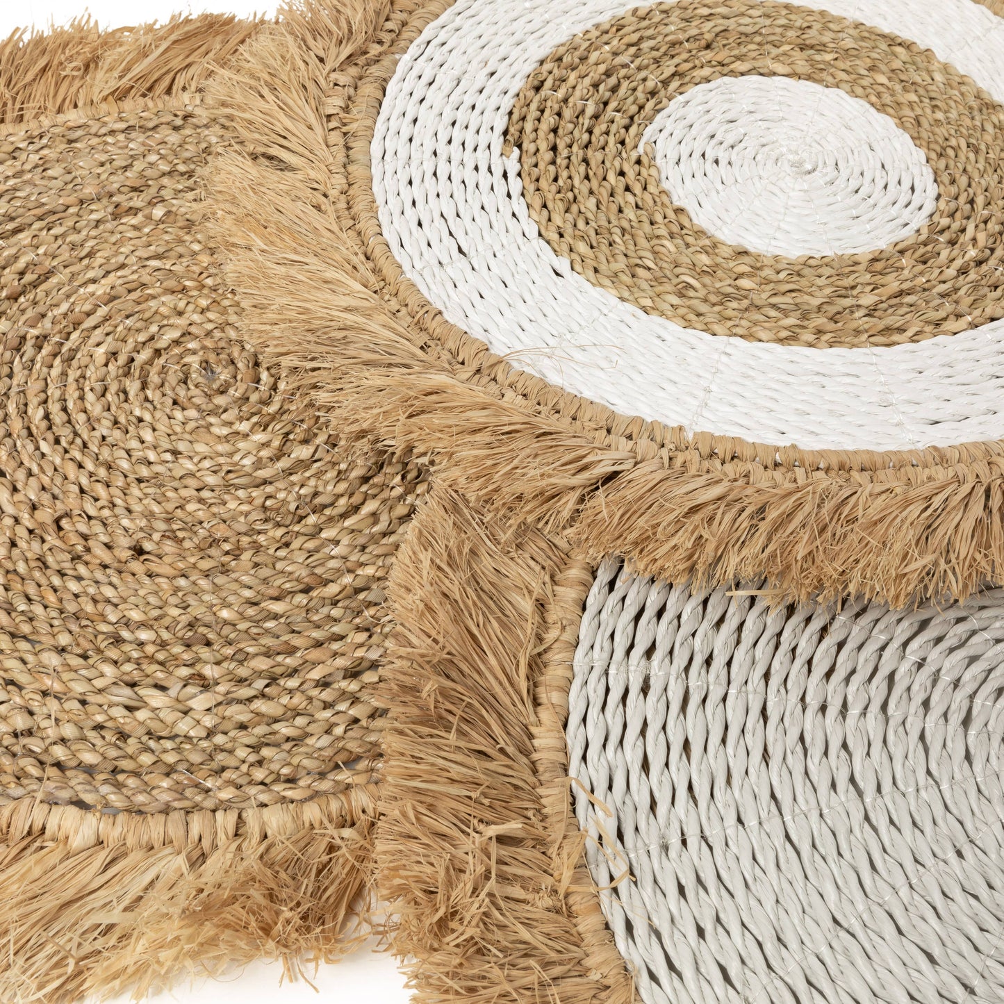 Mantel individual de rafia Seagrass, blanco natural