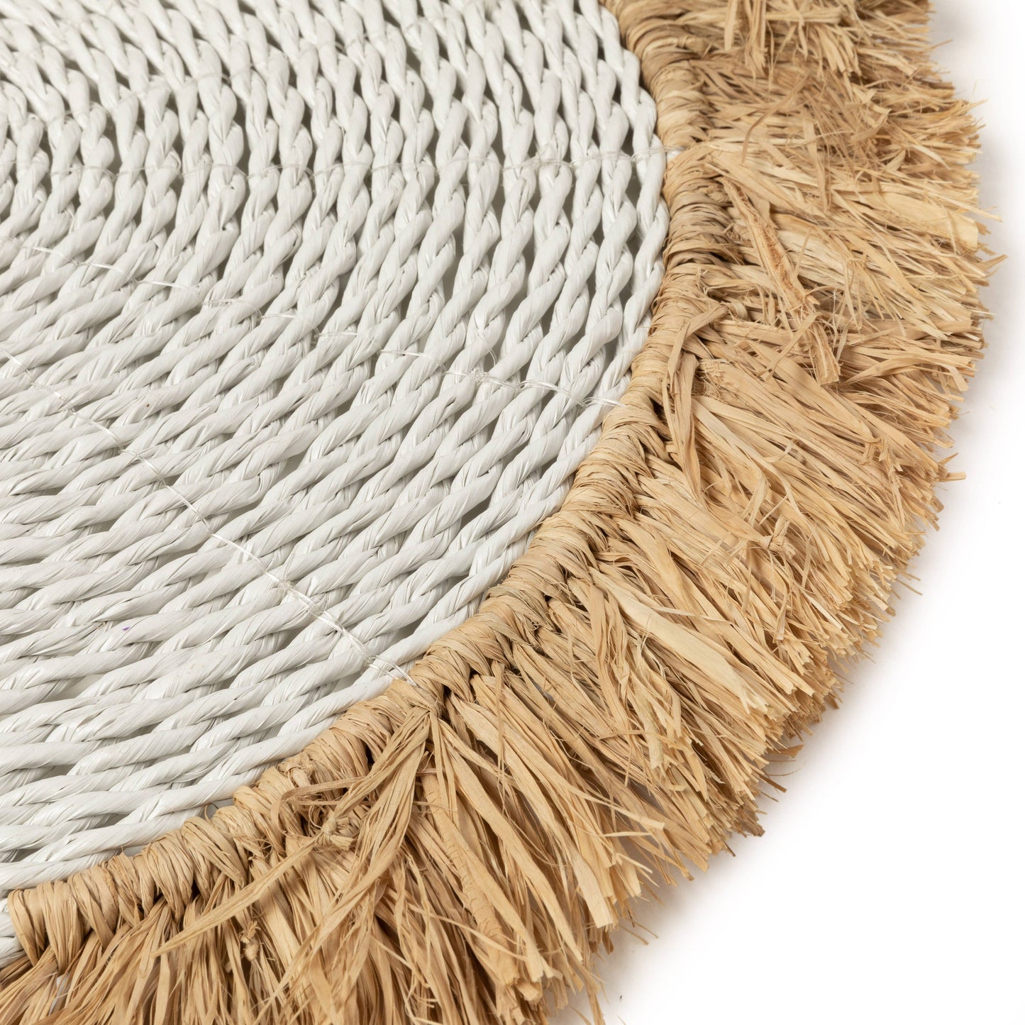 Mantel individual de rafia Seagrass, blanco natural
