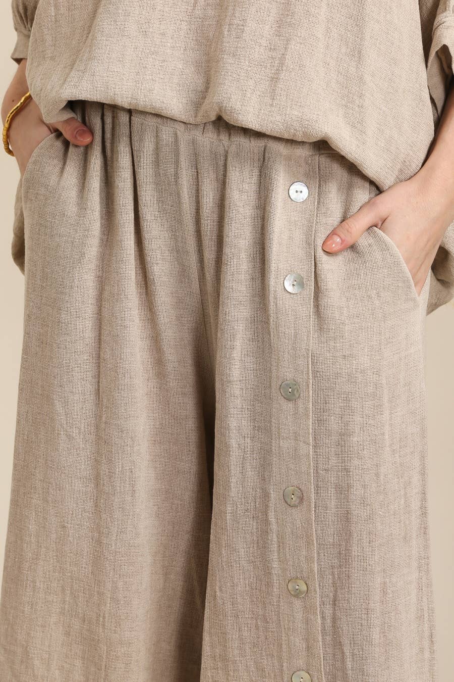 Pants in 50% cotton 50% linen