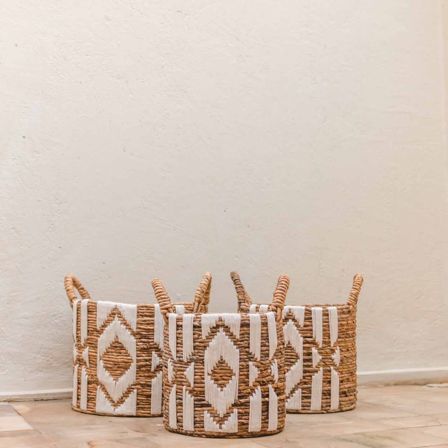 Set de 3 cestas tipo bohemio
