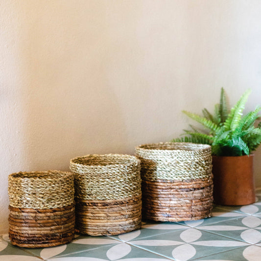 Set de 3 cestas tipo bohemio