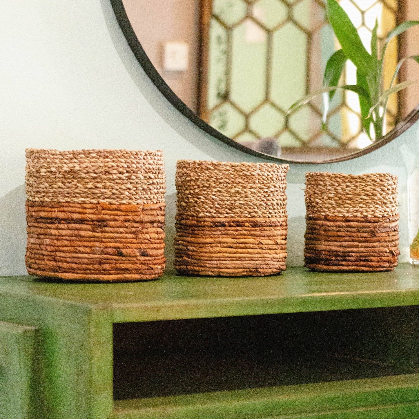 Set de 3 cestas tipo bohemio