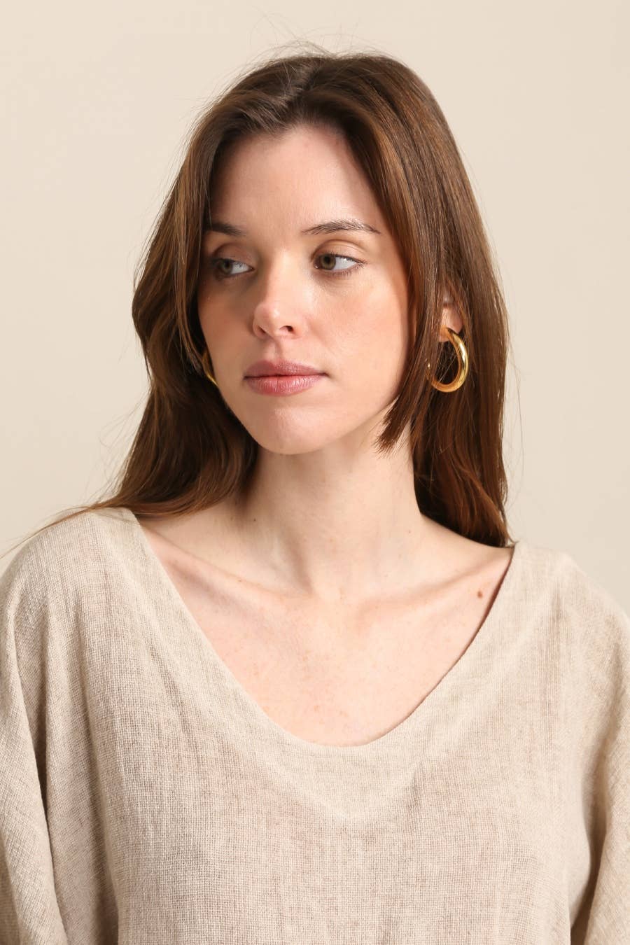 Blouse in 50% linen and 50% cotton