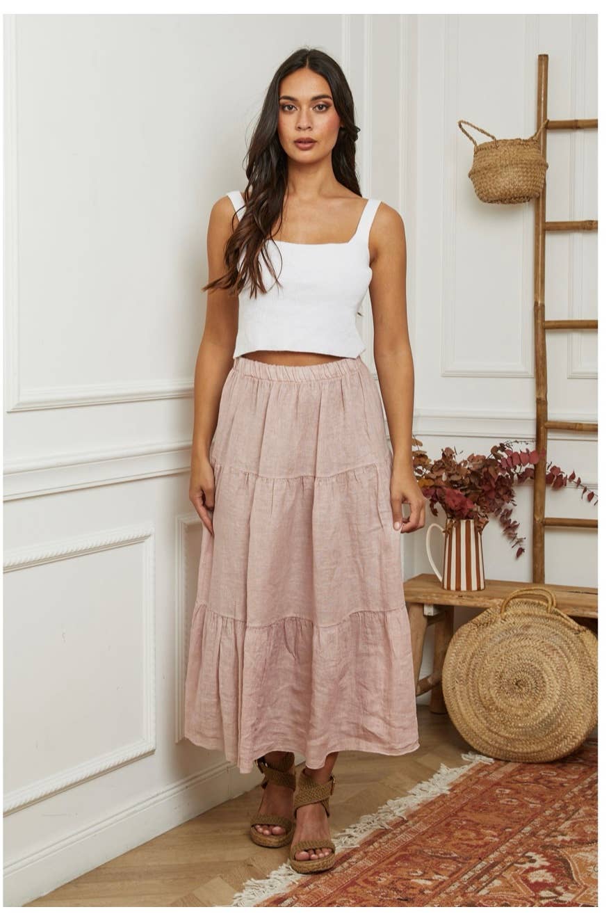 Falda 100% lino