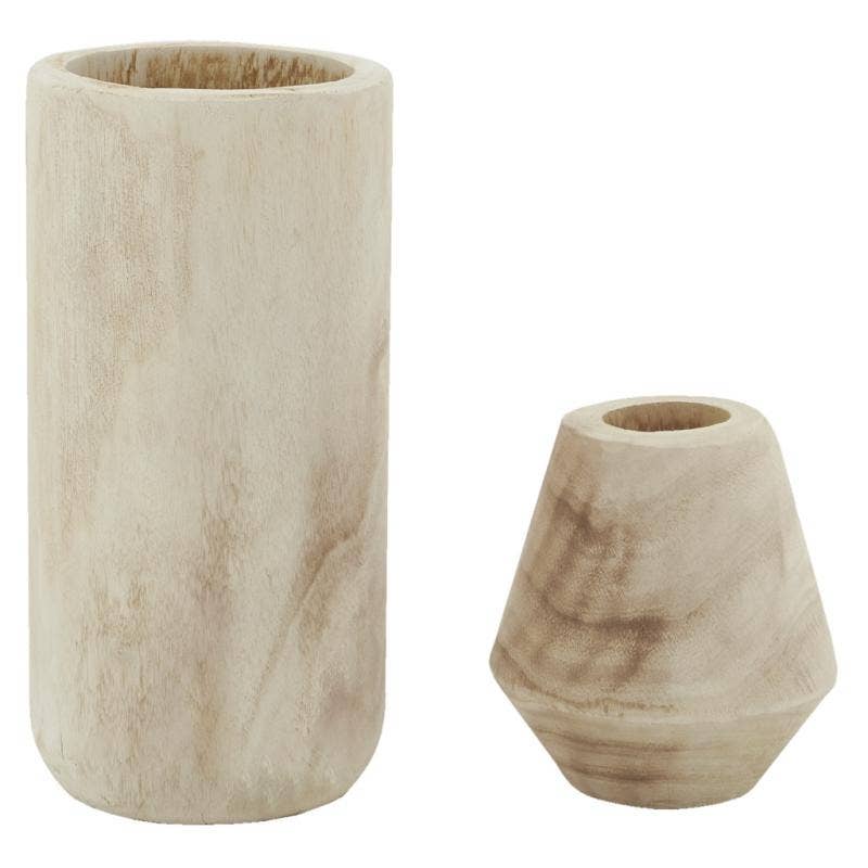 Jarrón de madera clara